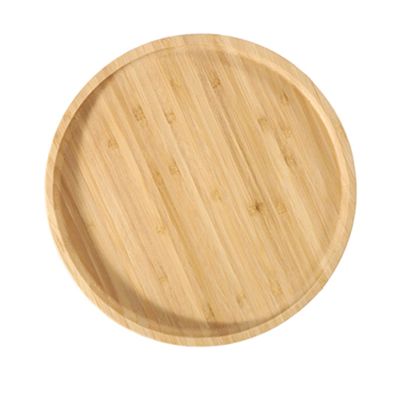 KIZQYN Round Wooden Serving Tray for Breakfast, Dinner and Snacks (Medium)