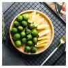 KIZQYN Round Wooden Serving Tray for Breakfast, Dinner and Snacks (Medium) view 4