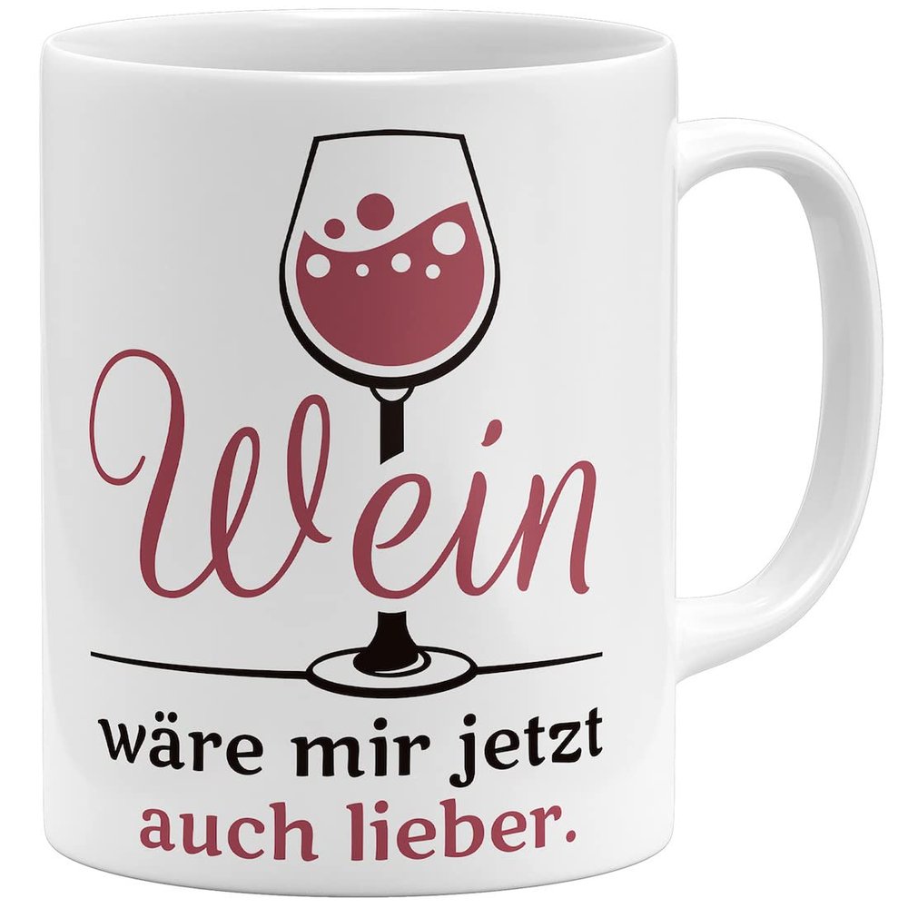 OM3 “Wine Would Be Better for Me Now Too” Funny Wine Lover Mug – Ceramic, 11 oz/325 ml, Double-Sided Print, White