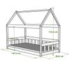 Generic Brian Pine Wood House Bed, 180 x 80 cm, White view 4