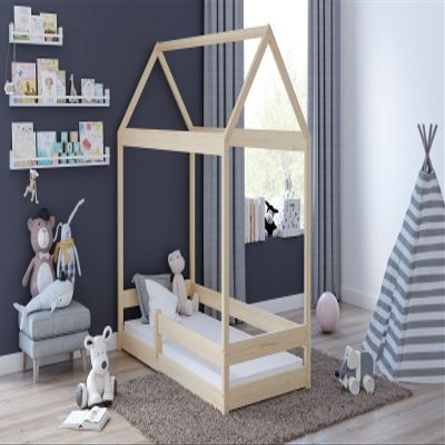 Gnrique Gabriel House Bed, Pine Wood, 200 x 90 cm, Pine Color