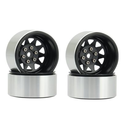 Uinfhyknd 4-Piece 1.9-Inch Deep-Dish Metal Beadlock Wheels for 1/10 RC Crawlers