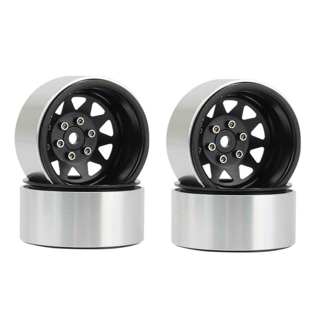 Uinfhyknd 4-Piece 1.9-Inch Deep-Dish Metal Beadlock Wheels for 1/10 RC Crawlers