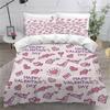 TiaoTian Pink Heart 3D Duvet Cover Set, 200 x 200 cm view 1