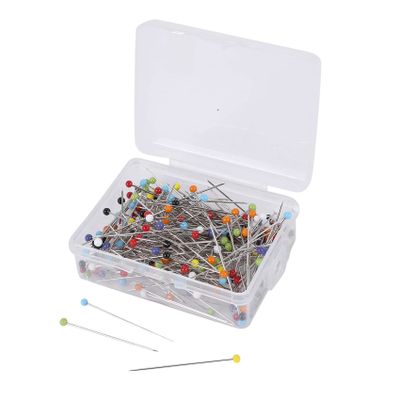 Wlauqueta 250 Pcs Glass Head Pins