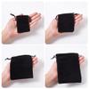 Bestewelry 80-Piece Red Velvet Drawstring Pouches, Rectangular, for Jewelry, Gifts and Storage, Black, Polyamide view 4