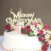 Merry Christmas Cake Topper: Santa Hat, Reindeer and Christmas Tree Picks view 2