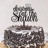 Christmas Cake Topper Set with Santa Stocking, Candy, Sleigh and Reindeer, Black Acrylic view 3