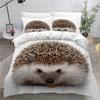 VULORA Hedgehog Duvet Cover Set, 200 x 200 cm, 3-Piece, 3D Animal Print, Microfiber, with Zipper and Two 80 x 80 cm Pillowcases view 1