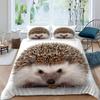 VULORA Hedgehog Duvet Cover Set, 200 x 200 cm, 3-Piece, 3D Animal Print, Microfiber, with Zipper and Two 80 x 80 cm Pillowcases view 2