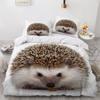 VULORA Hedgehog Duvet Cover Set, 200 x 200 cm, 3-Piece, 3D Animal Print, Microfiber, with Zipper and Two 80 x 80 cm Pillowcases view 3