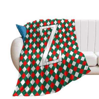 Buffalo Plaid Monogram Initial Z Flannel Throw Blanket