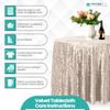 Trimming Shop 90 in. Round Pink Crushed Velvet Tablecloth, Washable, Soft Fabric, Glitter, 10-Pack view 3