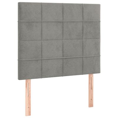 vidaXL Headboard Light Gray 80x5x118/128 cm Velvet