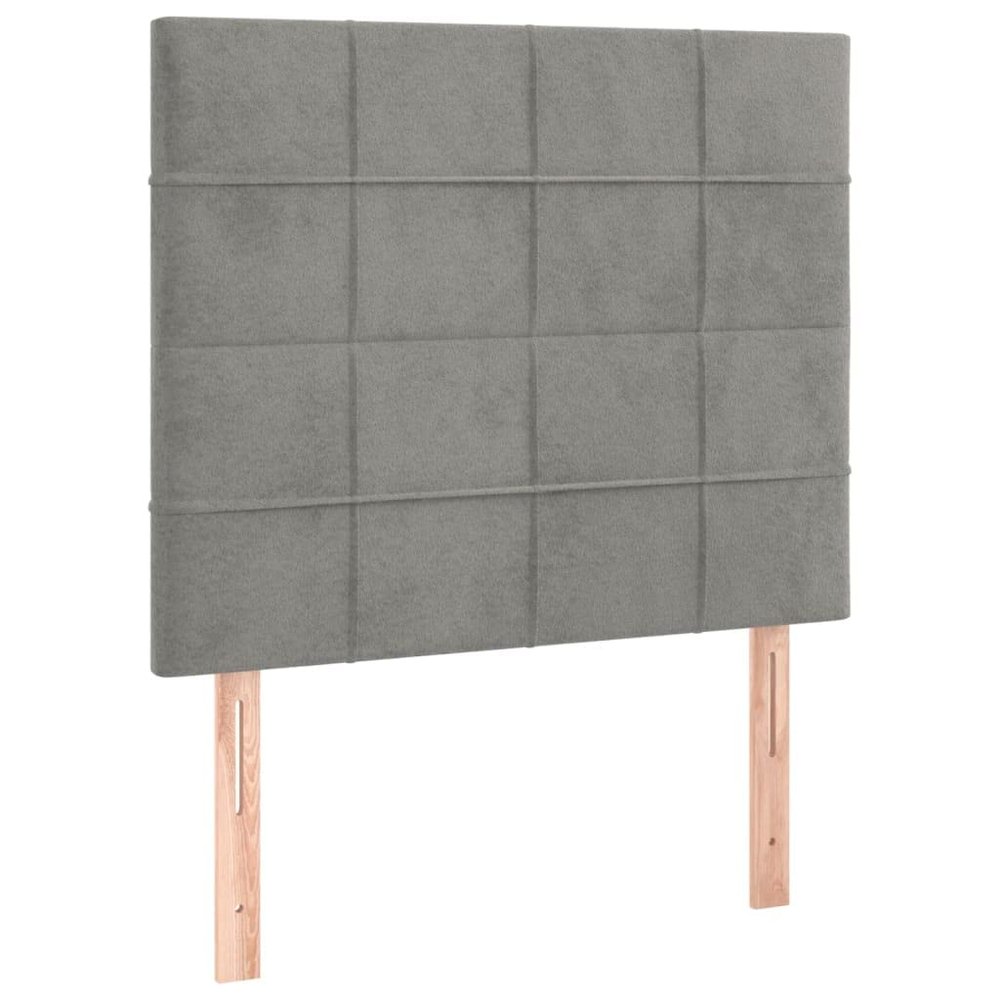 vidaXL Headboard Light Gray 80x5x118/128 cm Velvet