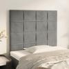 vidaXL Headboard Light Gray 80x5x118/128 cm Velvet view 2