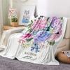 Chickwin Cozy Plush Blanket, Soft Floral Flannel Throw, Warm Microfiber Sofa, Couch or Bed Blanket, 130 x 150 cm, Blueberry view 1