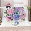 Chickwin Cozy Plush Blanket, Soft Floral Flannel Throw, Warm Microfiber Sofa, Couch or Bed Blanket, 130 x 150 cm, Blueberry view 2