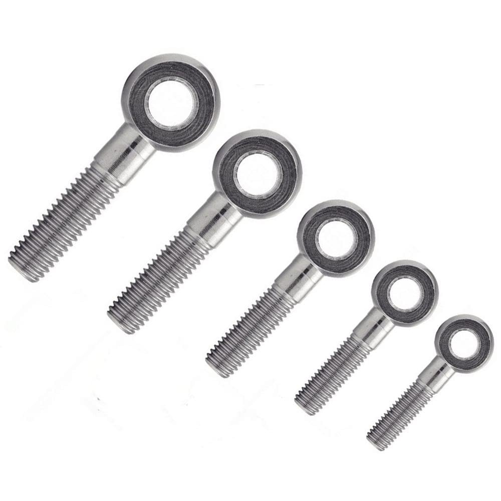 irsa24 25-Piece Eye Bolts, Form B, DIN 444, M12 x 75 mm, Stainless Steel A4