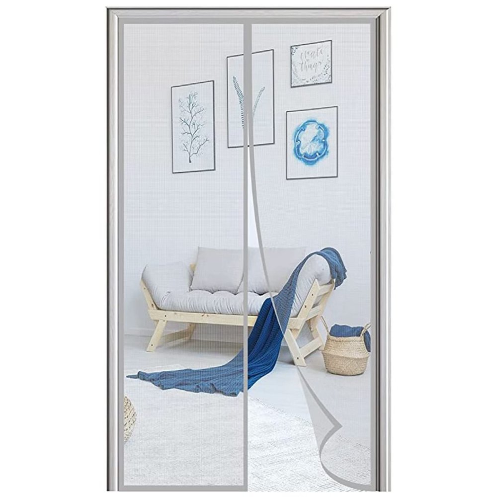 Magnetic Screen Door 105 x 270 cm, Self-Closing, Gray