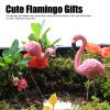 Set of 4 Small Pink Flamingo Garden Statues view 2