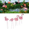 Set of 4 Small Pink Flamingo Garden Statues view 3