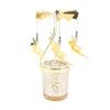 Blumenfee Tealight Carousel Lantern, Gold Glass Tealight Holder, Rotating Iron Candle Holder view 1