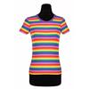 NEW Women's Short-Sleeve Rainbow Striped Costume Shirt, Size XL view 1