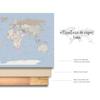 World Map Pinboard Canvas Wall Art – Iceblue, Spanish, Blue, 80 x 60 cm view 2