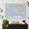 World Map Pinboard Canvas Wall Art – Iceblue, Spanish, Blue, 80 x 60 cm view 3