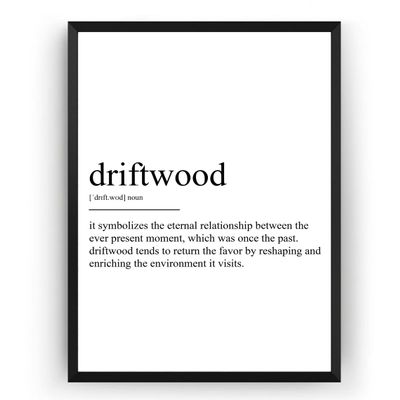 Ara Step Words Definition Art Poster Prints 4 (Driftwood Definition Print, 297 x 420 mm)