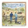 Hunts England 40th Birthday Card for Godson – Haymaking view 1