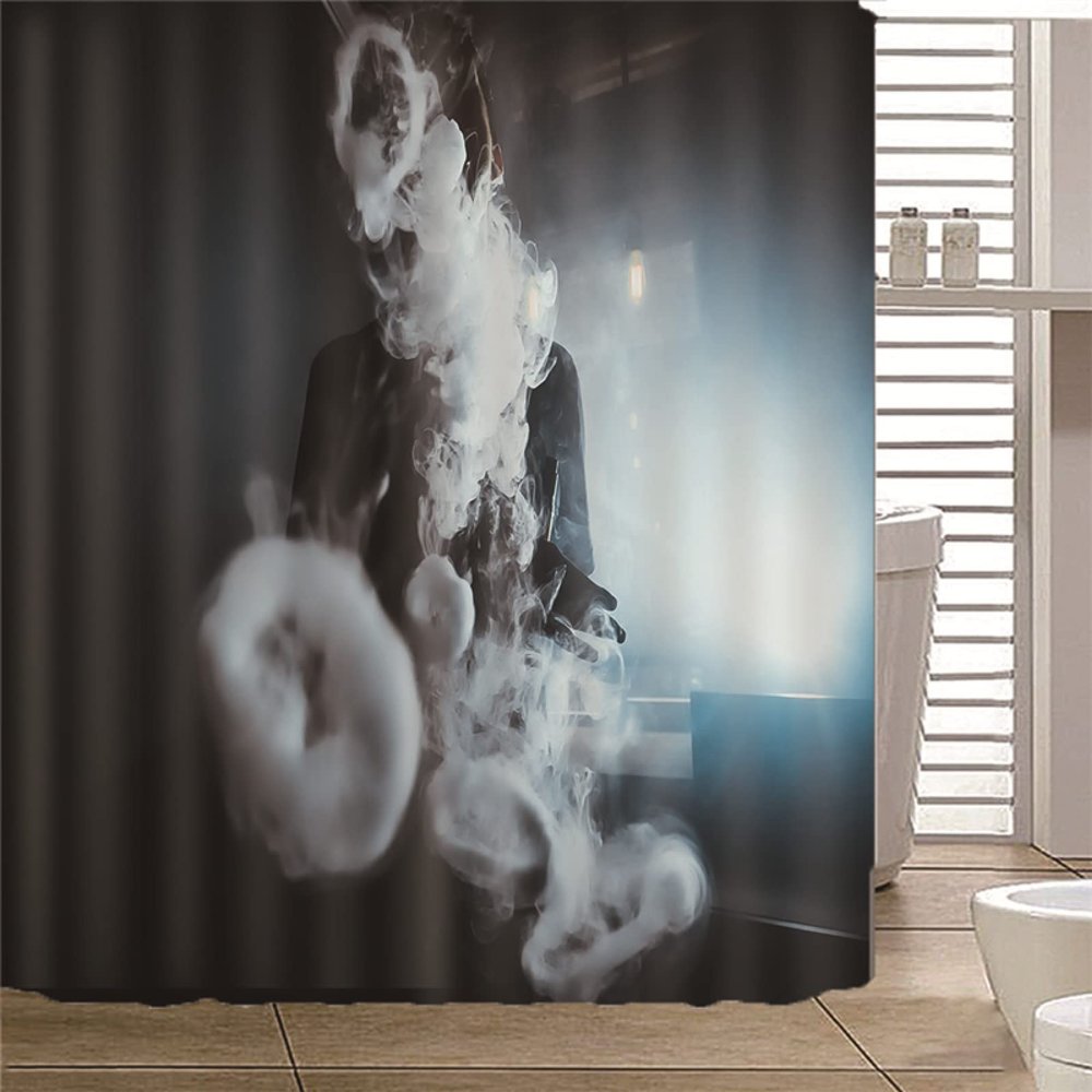 BOVZOX Abstract Smoke Shower Curtain 180 x 180 cm