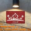 CowkissSign Merry Christmas Vintage Metal Sign, Red Nativity Scene, Jesus, French Retro Style, 30.5 x 20.3 cm view 2