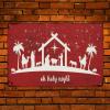 CowkissSign Merry Christmas Vintage Metal Sign, Red Nativity Scene, Jesus, French Retro Style, 30.5 x 20.3 cm view 3