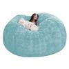 Durable Faux-Fur Bean Bag Cover, 5/6/7 ft, Washable, No Filler view 1