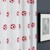 KEKUYA Semi-Sheer Voile Curtains, 2 Panels, 52 x 84 in, Red Football view 1