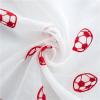 KEKUYA Semi-Sheer Voile Curtains, 2 Panels, 52 x 84 in, Red Football view 2