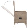Tidyard 3-Piece Garden Dining Set for 2, Beige PE Rattan view 4
