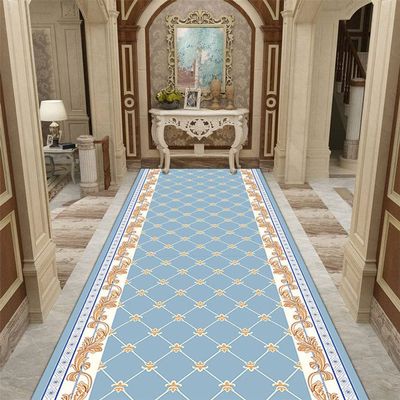 YUUKI Boho Kitchen Runner Rug, Light Blue, Non-Slip, Washable, 19.7 x 31.5 in