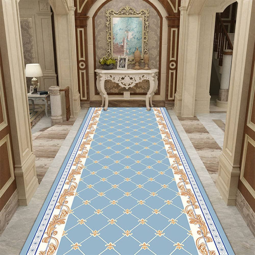 YUUKI Boho Kitchen Runner Rug, Light Blue, Non-Slip, Washable, 19.7 x 31.5 in