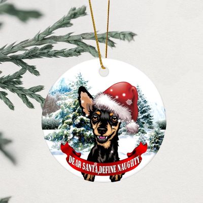 Dear Santa Define Naughty Golden Retriever Christmas Tree Ornament, 8.1 cm