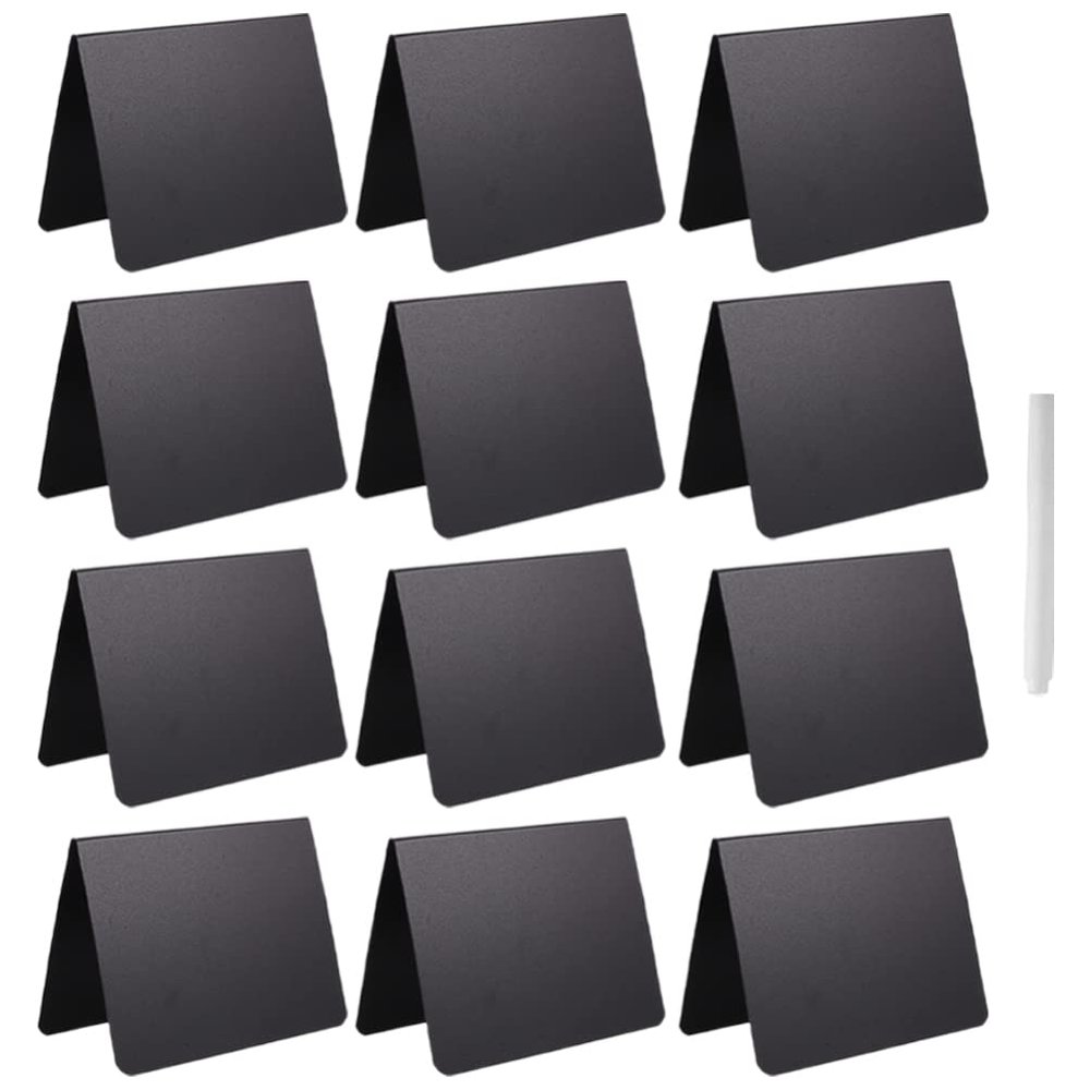 Small Black Plastic Chalkboard Signs, 1 Set, Wipeable