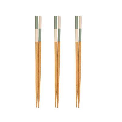 Exquisite Reusable Natural Wood Chopsticks, Japanese Style, Blue, 3 Pairs