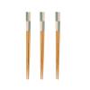 Exquisite Reusable Natural Wood Chopsticks, Japanese Style, Blue, 3 Pairs view 1