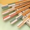 Exquisite Reusable Natural Wood Chopsticks, Japanese Style, Blue, 3 Pairs view 3