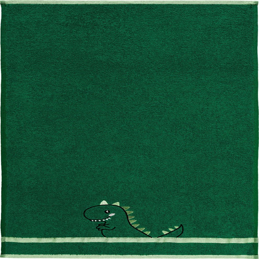 Erwin Müller Kids' Dino Hand Towel, Green, 50 x 100 cm