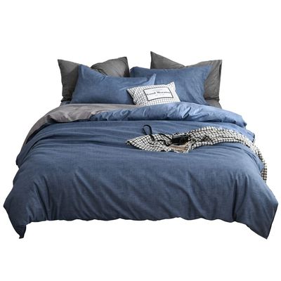 Treer 3-Piece Duvet Cover Set, Soft Microfiber, Blue Gray, 200 x 200 cm
