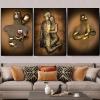 TROONZ Love Heart 3D-Effect Canvas Wall Art, Gold, 60 × 90 cm view 3