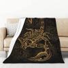 AABSTBFM Flannel Blanket, Gold Scorpion, Super Soft, Warm, 127 x 178 cm view 1
